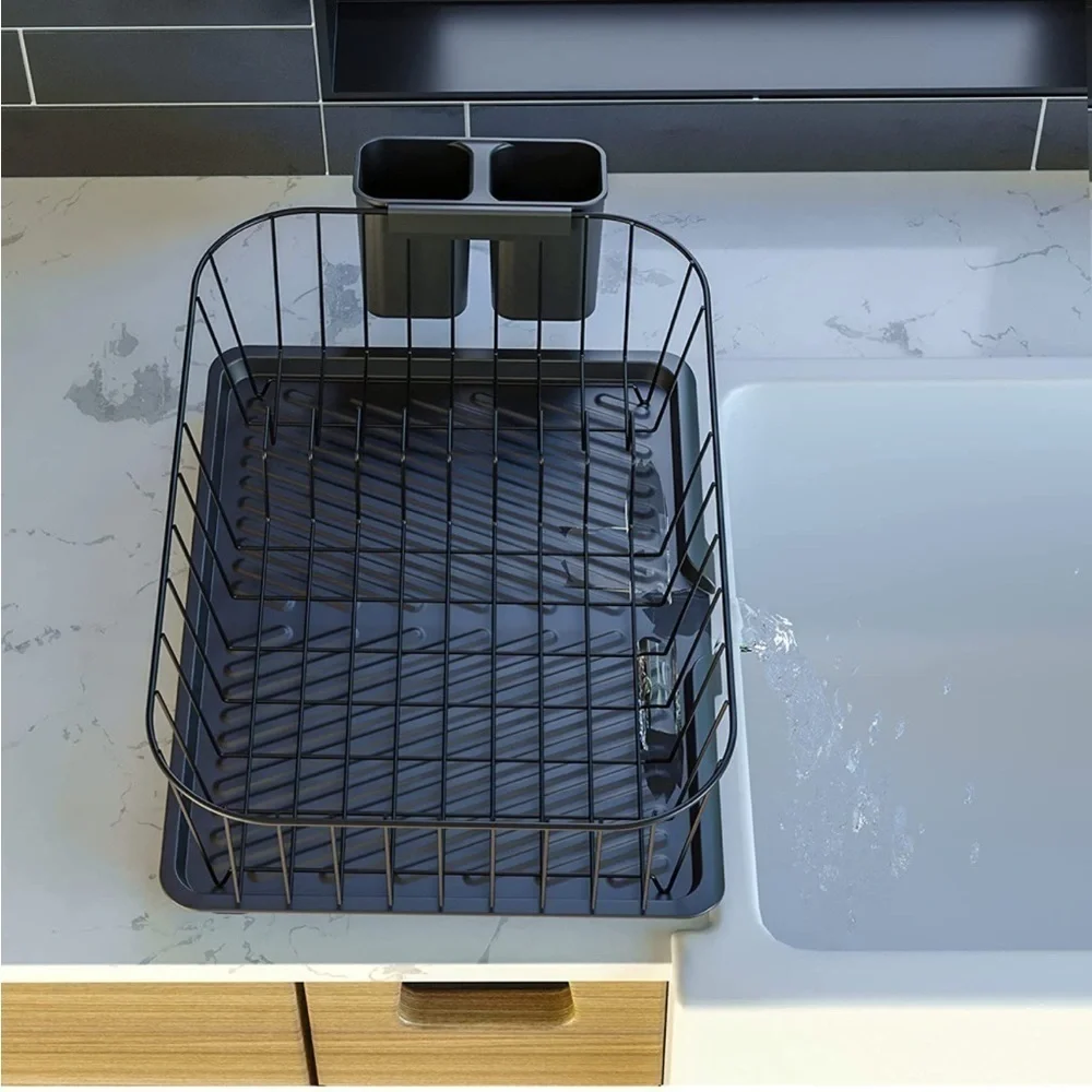 Brand New Large Dish Drying Rack Drying Rack w/ Swivel Spout for Kitchen Counter